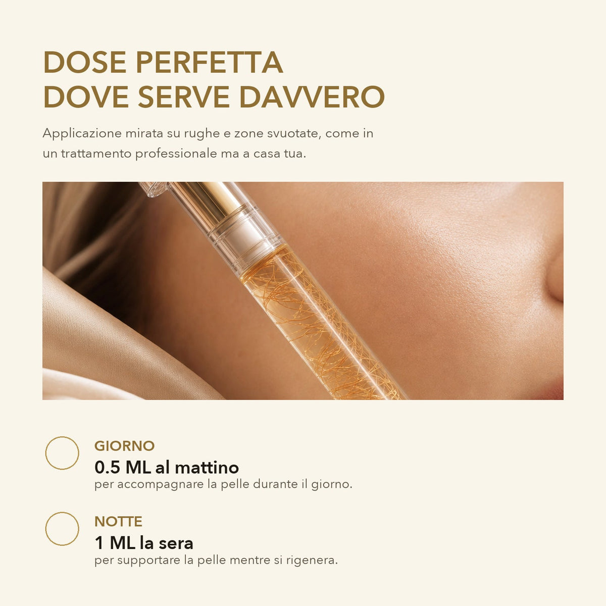 Dose perfetta con la siringa cosmetica senza ago